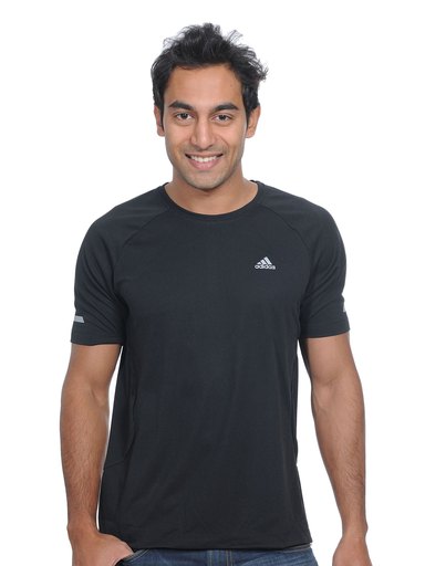 ADIDAS Mens Round Neck Black T-shirt